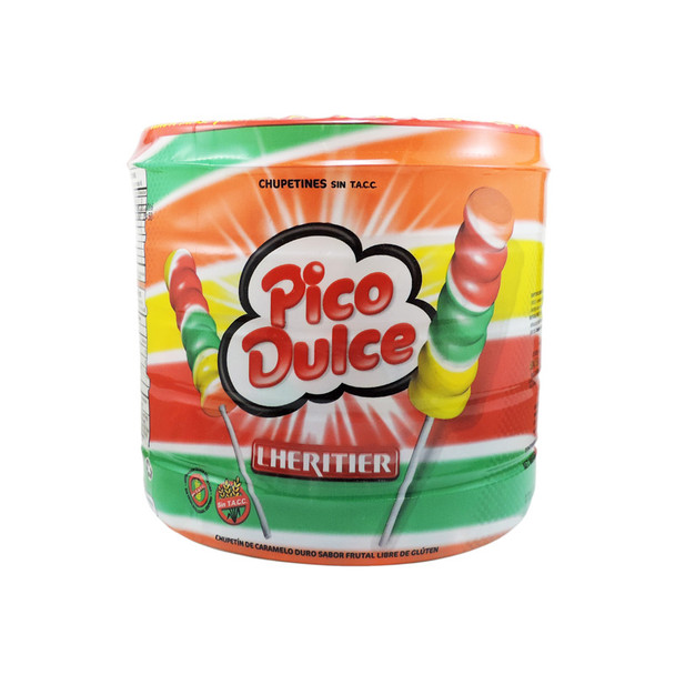 Pico Dulce Chupetín Fruit Rainbow Lollipop Favorite Candy Popular for Parties & Birthdays, 672 g / 23.7 oz (box of 48)