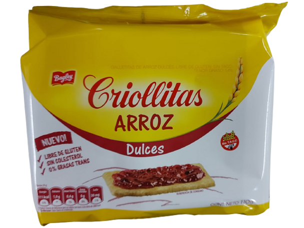 Criollitas Arroz Dulces Sweet Rice Crackers - Gluten Free, 110 g / 3.9 oz bag 