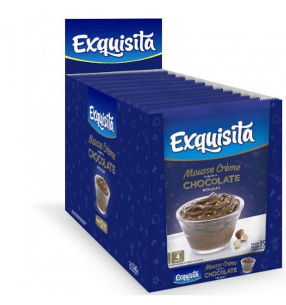 Exquisita Chocolate Nougat Ready to Make Mousse, 4 servings per pack, 95 g / 3.35 oz (box of 12)