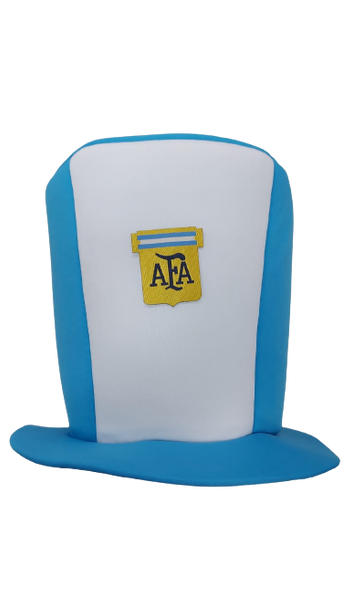 Galera Vertical AFA Light Blue & White Luxury Top Hat Unisex Carnival Accessory Fun Themed (One Size Fits All)