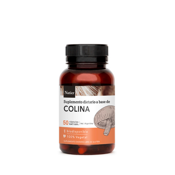 Natier Colina Vegan Dietary Supplement Vitamin Choline 100% Vegetal, 0.4 g per unit (50 count)