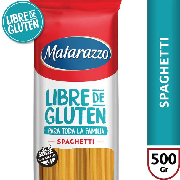Matarazzo Spaghetti Libre de Gluten, Gluten Free Noodles Pasta, 500 g / 1.1 lb (pack of 2)