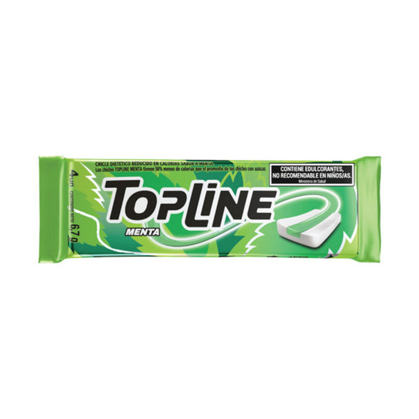 Topline Chicle Menta Menta Menta Bubblegum Fresh No Sugar, 6.7 g / 0.23 oz (caja de 20)