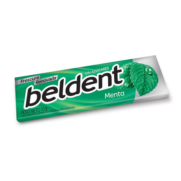 Beldent Chicle Menta Mint Bubblegum Fresh No Sugar, 10 g / 0.35 oz (pack of 3)
