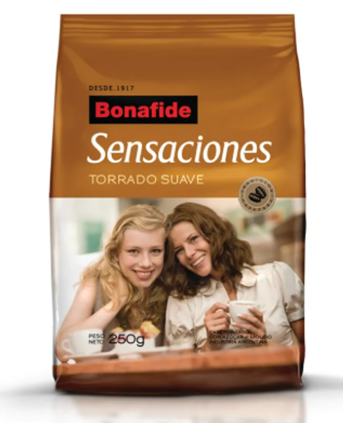 Bonafide Café Torrado Sensaciones Molido Suave Tostado Suave Café Molido, 250 g / 0.55 lb 