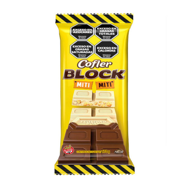 Cofler Block Miti Miti Large 170 Milk Chocolate & White Chocolate with Peanuts, 170 g / 6 oz