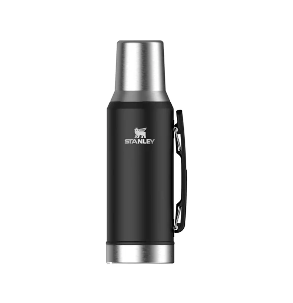 Stanley Mate System Termo Original con Tapón Cebador Thermos Bottle for Mate Black Colored Design, 1.2 lts / 40.57 fl oz