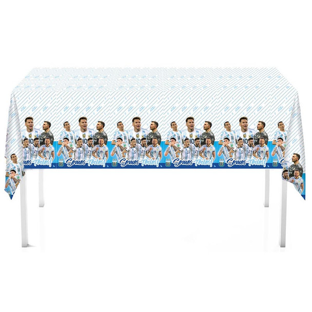 Mantel AFA Selección Argentina Plastic Tablecloth Rectangle Table Covers for Indoor & Outdoor Events, 180 cm x 120 cm / 70.9" x 47.2"