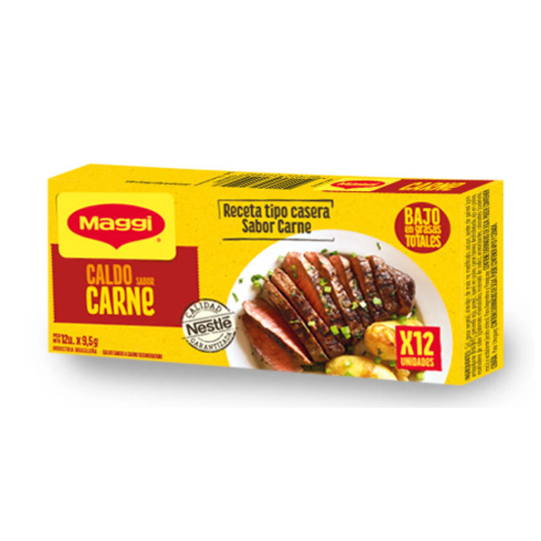 Maggi Caldo de Carne Dehydrated Meat Soup Broth, 9.5 g / 0.33 oz (12 units per box)