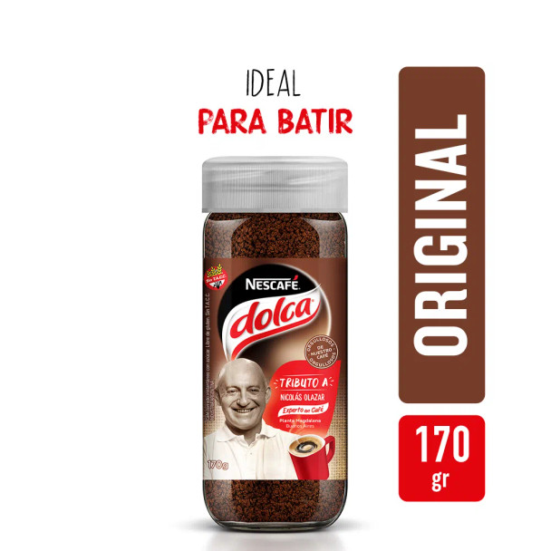 Nescafé Dolca  Café Instantáneo Tradicional Instant Coffee Gluten Free, 170 g / 6 oz