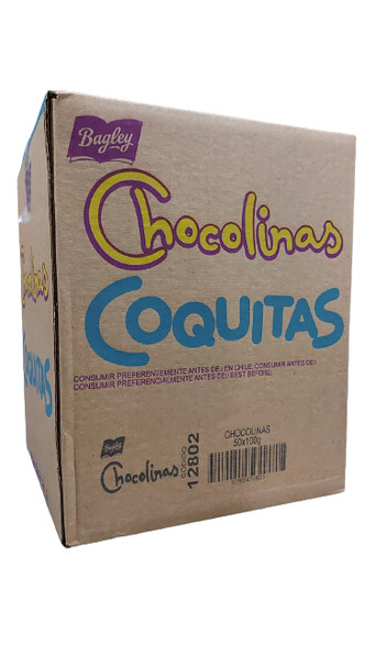 Chocolinas Traditional Chocolate Cookies, Perfect for Cakes with Dulce de Leche Chocotorta Wholesale Bulk Box, 100 g / 3.52 oz ea (50 count per box)