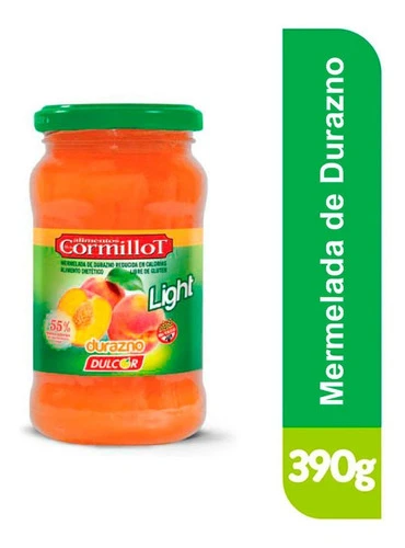 Cormillot Mermelada De Durazno Reducida en Calorías Light Marmalade Peach Jam, 390 g / 13.75 oz