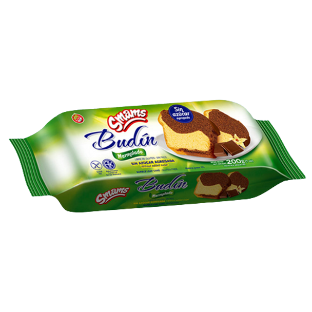 Smams Budín Marmolado Sin Azúcar Agregada, Marbled Pound Cake No Sugar Added, Gluten Free & Kosher, 200 g / 7.0 oz