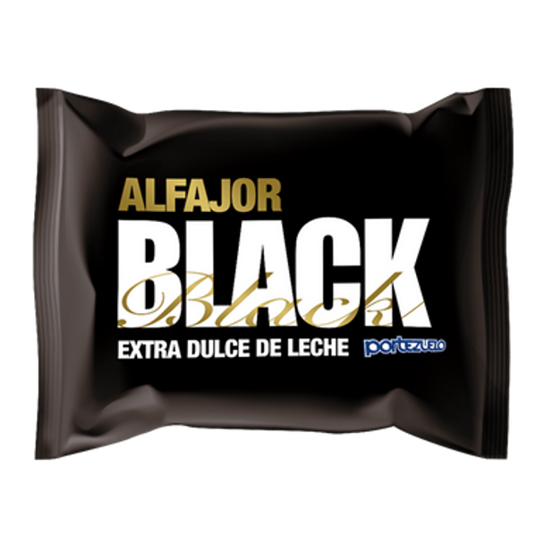 Portezuelo Alfajor Black Extra Dulce de Leche Black Chocolate Alfajor Filled with Dulce de Leche, 60 g / 2.12 oz ea