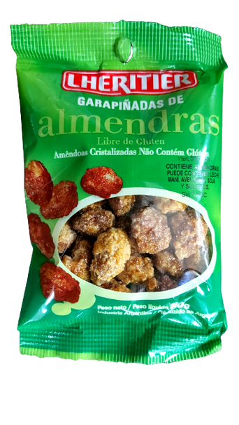 Lheritier Garrapiñada de Almendras Sugar Coated Almonds, Gluten Free, 80 g / 2.82 oz