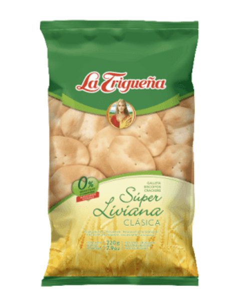 La Trigueña Galletas Super Livianas Classic Crackers Thin & Crunch Cookies from Uruguay, 220 g / 7.76 oz