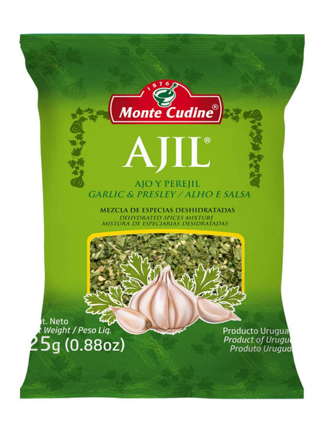Monte Cudine Ajil Spice Mix Garlic and Parsley, 25 g / 0.88 oz (pack de 3)