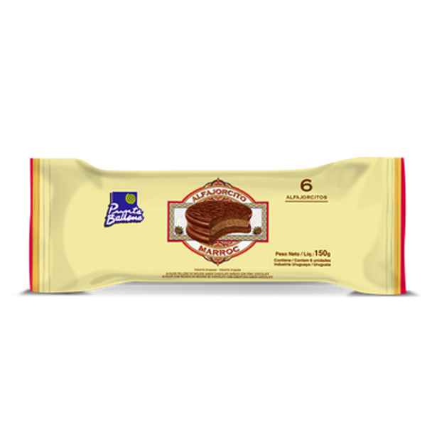 Punta Ballena Milk Chocolate Alfajorcito Mini Alfajor with Marroc Mousse Filling, 150 g / 5.3 oz (6 units)