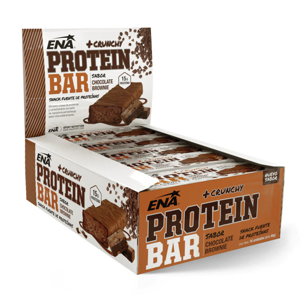 Ena Protein Bar Sabor Brownie Chocolate  46 g / 1.62 oz (box of 16 bars)