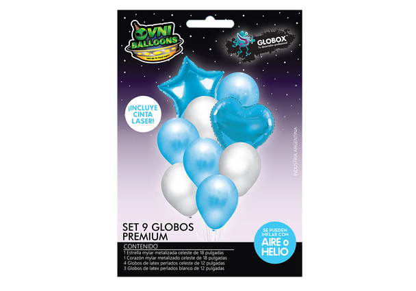 Ovni Balloons Globos Balloon Set Argentine National Team Theme Party Decoration - Suitable for Helium (9 units)