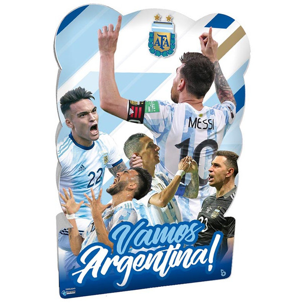 Cardboard Piñata "¡Vamos Argentina!" Design Decoration For Birthday Party World Cup Party, 45 cm x 29 cm / 17.71'' x  11.41''