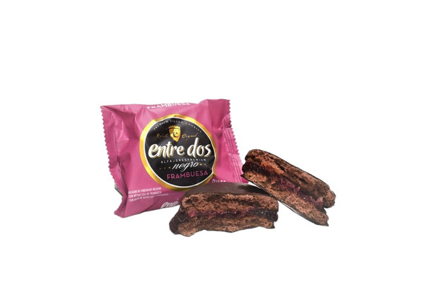 Entre Dos Alfajores Premium Frambuesa Dark Chocolate & Raspberry Jam Alfajores, 60 g / 2.12 oz ea (box of 12)