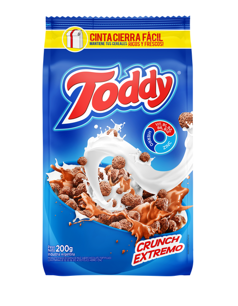 Toddy Crunch Extremo Cereales de Chocolate Bolitas Chocolate Breakfast Cereals, 200 g / 7.05 oz bag