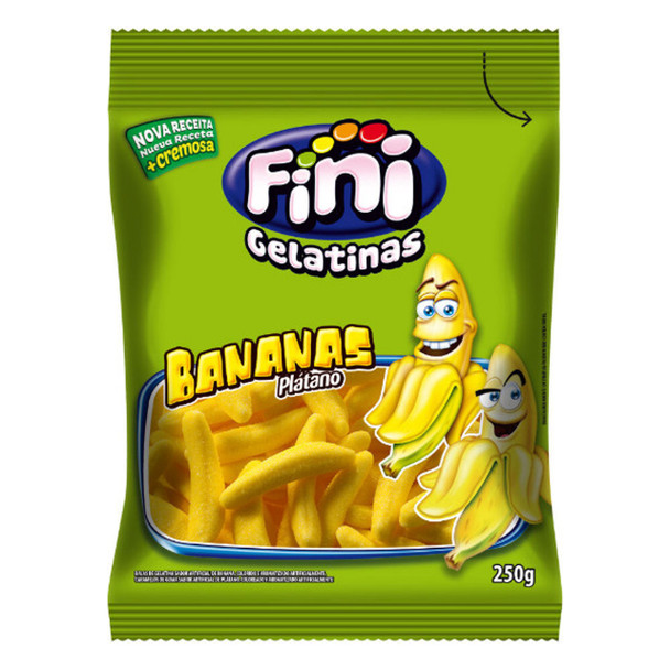 Fini Gomitas Mini Bananas Candies Gummies Banana Flavor, 250 g / 8.81 oz