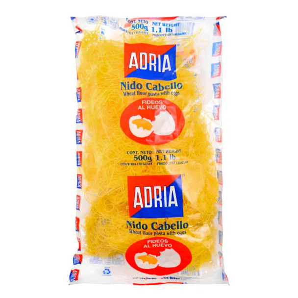 Adria Nido Cabellos Al Huevo Noodles Dried Pasta, 500 g / 17.63 oz (pack por 3)