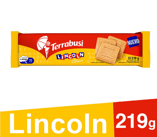 Lincoln Terrabusi Sweet Cookies Vanilla & Sweet Lemon Flavor, 219 g / 7.7 oz