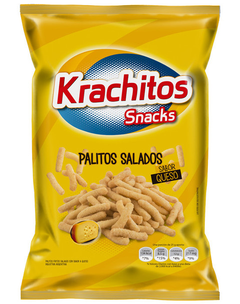 Krachitos Palitos Salados Queso Cheese Super Bag, 500 g / 17.6 oz bag