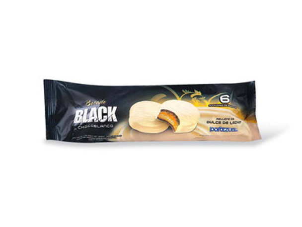 Portezuelo Black Alfajorcito White Chocolate Mini Alfajor with Chocolate Mousse Filling, 150 g / 5.3 oz (6 units)