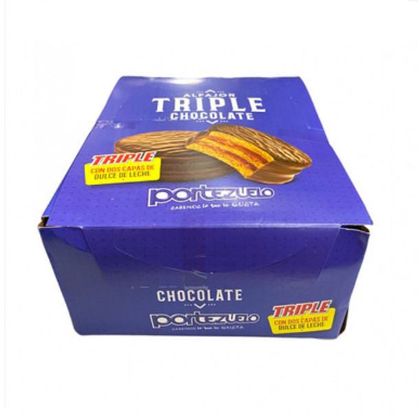 Portezuelo Alfajor Triple Black Alfajor Triple Milk Chocolate and Dulce de Leche, 60 g / 2.12 oz (box of 12)