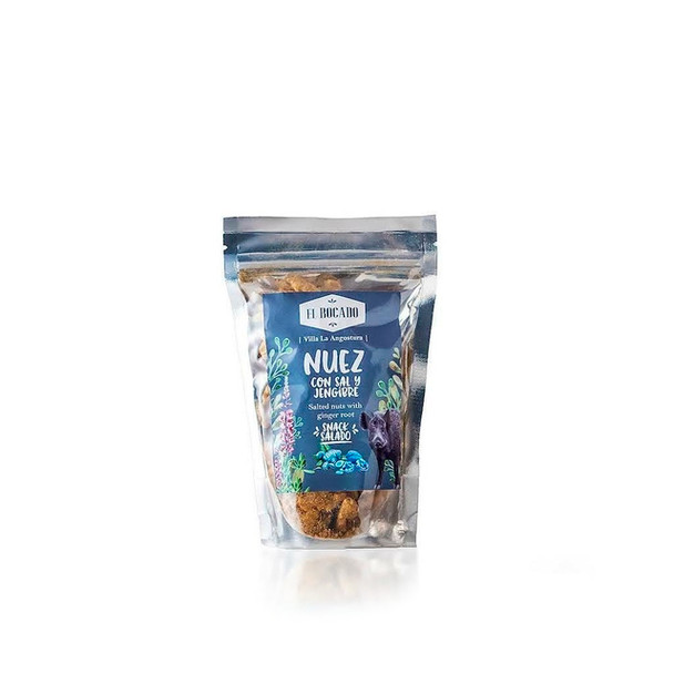 El Bocado Nuez con Jengibre en Polvo Salted Nuts with Ginger Root Snack Salado, 80 g / 2.82 oz