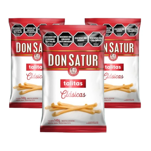 Don Satur Classic Talitas Long Crackers, 140 g / 4.9 oz (pack of 3)