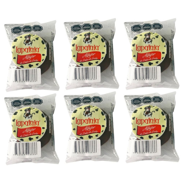 Lapataia Milk Chocolate Alfajor with Dulce de Leche Filling, 70 g / 2.46 oz ea (pack of 6 alfajores) Lapataia Milk Chocolate Alfajor with Dulce de Leche Filling, 70 g / 2.46 oz ea (pack of 6 alfajores)