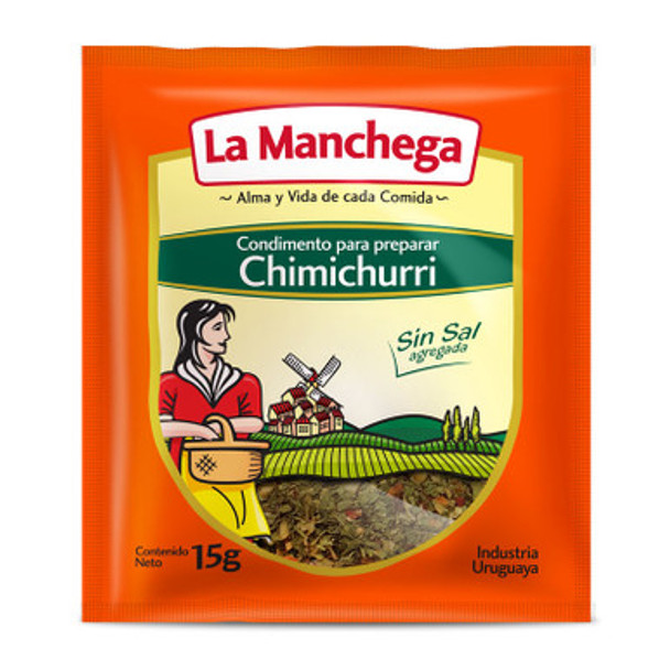 La Manchega Condimento Sin Sal para Preparar Chimichurri Seasoning Without Salt to Prepare Chimichurri, 15 g / 0.52 oz (pack de 3)