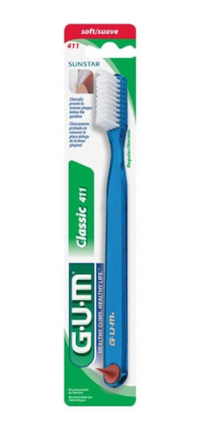 Cepillo Dental Clásico Gum 411 Suave Classic Toothbrush Gum 411 Soft - Assorted Colors