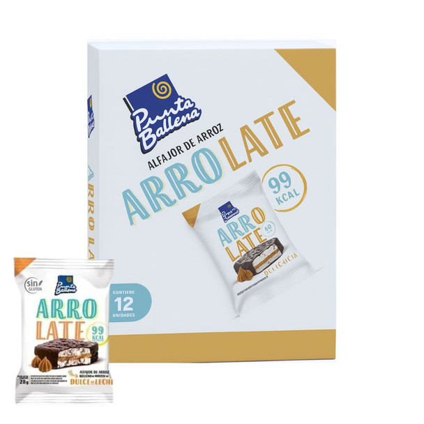 Punta Ballena Arrolate Alfajor de Arroz Rice Alfajor Relleno con Mousse de Dulce de Leche, 30 g / 1.05 oz (pack of 12)