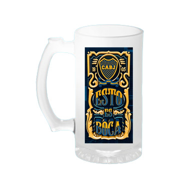 Chopera Boca Juniors Vaso de Vidrio Measure Cocktail Glass Cup Perfect For Preparing Fernet, 473 ml / 15.9 fl oz cap