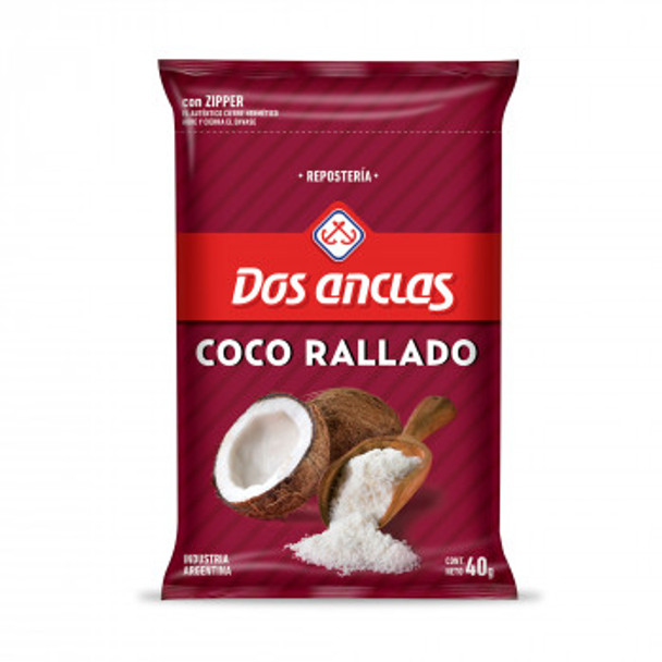 Dos Anclas Coco Rallado Grated Coconut, 40 g / 1.4 oz pouch (pack of 3)