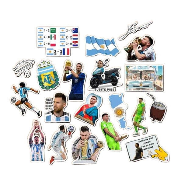 20-Pack!  Stickers para Termo Selección Argentina Campeon Mundial Stickers for Thermo Argentina National Team World Champion (20 pieces per 7 cm each sticker)