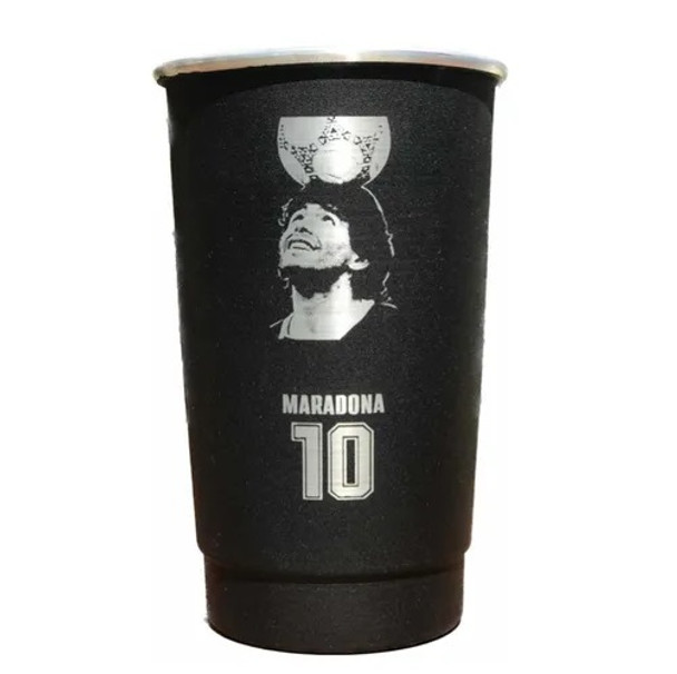 Vaso Jarro Aluminio Diego Maradona 10 Aluminum Cup for Drinks & Fernet Thermal Tumbler - Maradona, 1 l / 33.8 fl oz