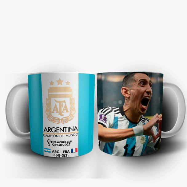 Taza Final de la Copa del Mundo Di María Gol Qatar 2022 Copa del Mundo Diseño Di María Goal Design - Ceramic Cup Printed On Both Sides