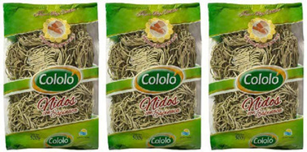 Cololó Fideos Nidos Con Espinaca Tipo Caseros Spinach Noodle Nests, 500 g / 1.1 lb (pack of 3)