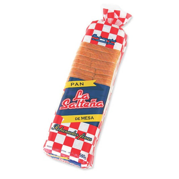 La Salteña Pan Lactal de Mesa Grande White Sliced Soft Bread, 560 g / 19.8 oz loaf