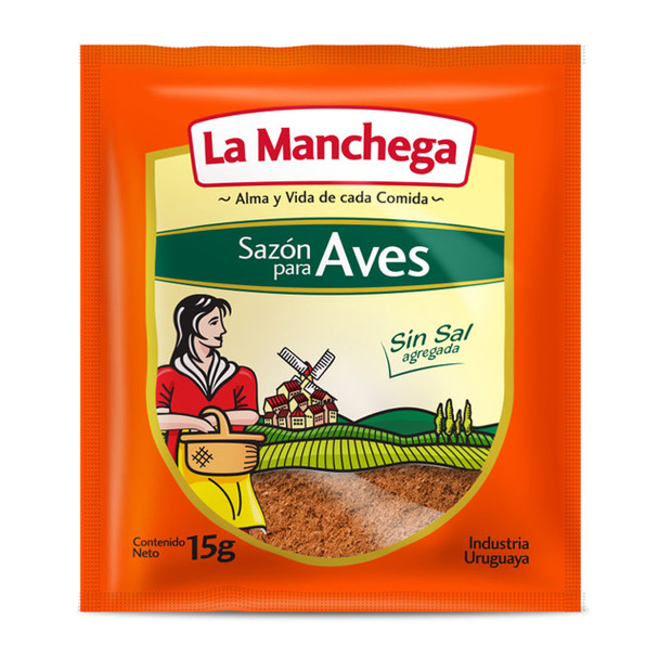 La Manchega Condimento Sin Sal para Aves Salt-free Seasoning for Chicken, 15 g / 0.52 oz (pack de 3)