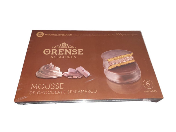 Orense Alfajores Artesanales Mousse de Chocolate Alfajor Semi-Bitter Chocolate Mousse (box of 6 untis)