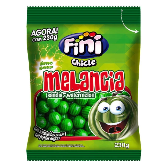 Fini Chicles con Sabor y Forma de Sandía Chewing Gums with Watermelon Flavor and Shape from Uruguay, 230 g / 8.11 oz