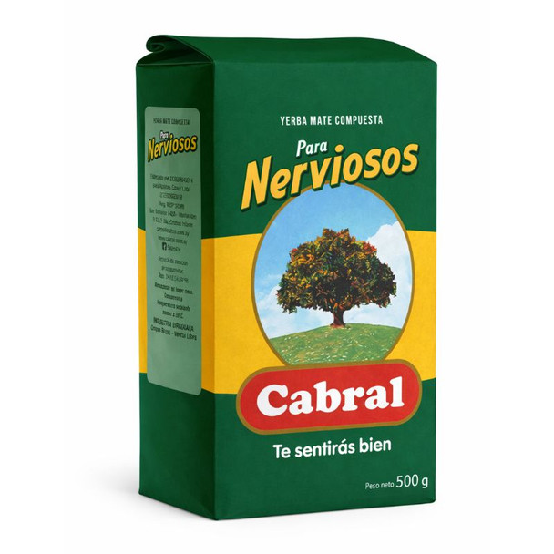 Cabral Yerba Mate Compuesta para Nerviosos no Nervios no Insomnio, 500 g / 17. 63oz